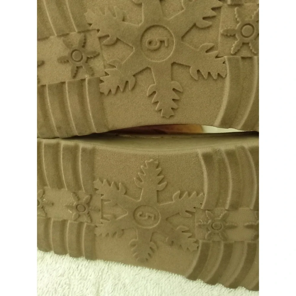 Kohls SO Sophia Chestnut Fur Lined Suede Boots girls size 5 Med